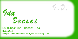 ida decsei business card