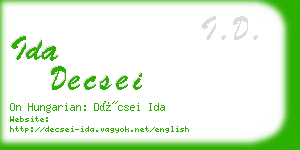 ida decsei business card